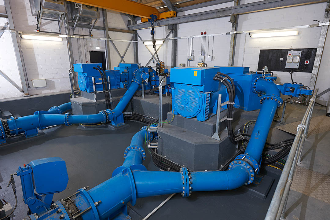 Industrial Photography: Watet turbines, Hydro Electric power Scheme, Scotland