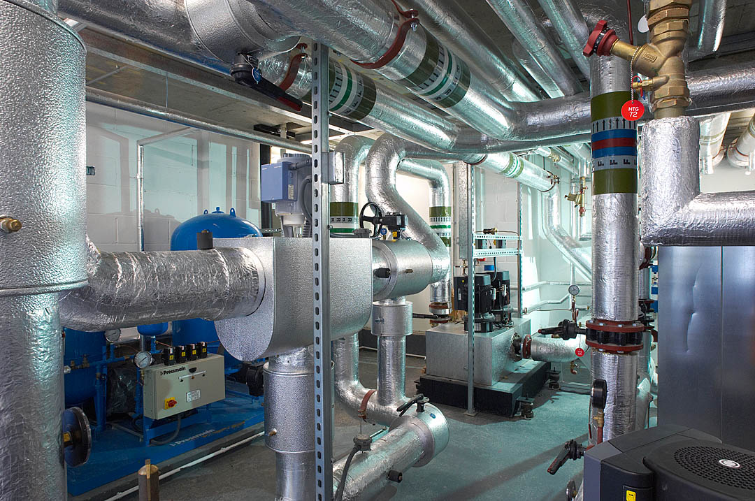 Industrial Photography: commercial heating and pipework installation
