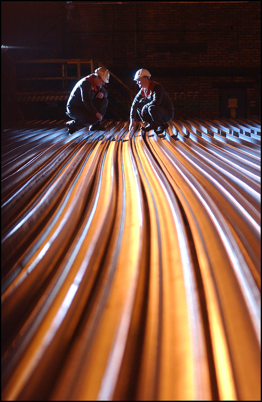 Commercial Photographer: Steel Manufacture, Railway Rails, Workington, England, UK